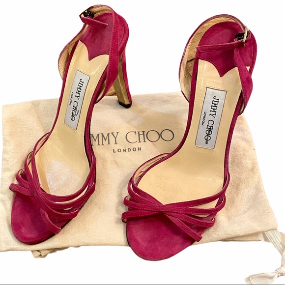 Jimmy Choo Shoes - JIMMY CHOO Fuchsia Slingback Suede Heels